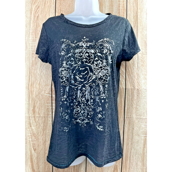 Ariat Tops - Ariat Women's T-Shirt Tunic Crewneck Short Sleeve M Black Graphic Print Pullover